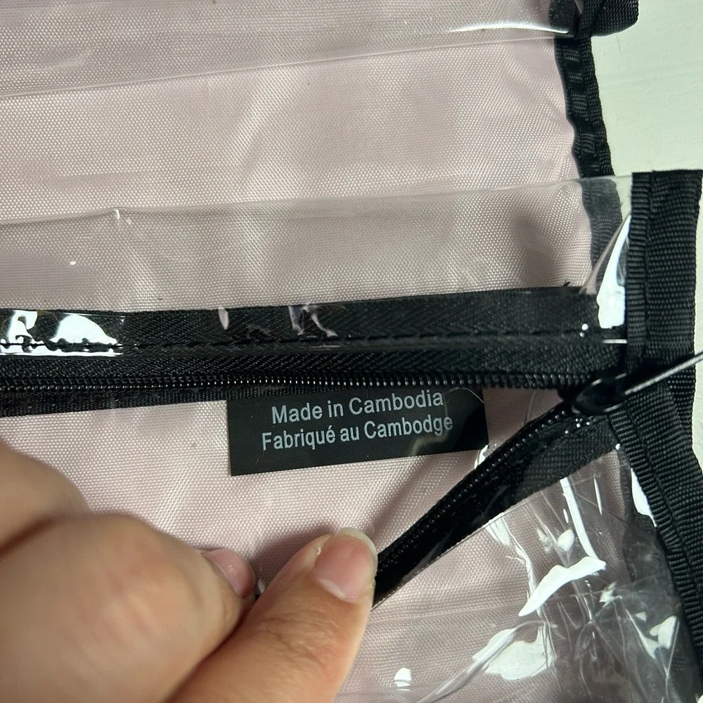 Mary Kay Black Cosmetic Case with Pink Heart Print
